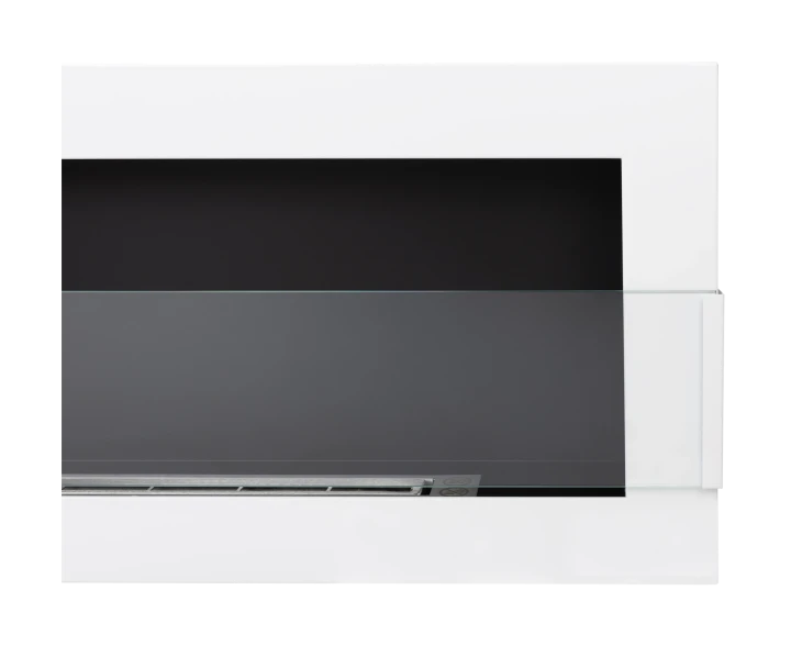 Biokominek 900x400 z szybą Biały Połysk