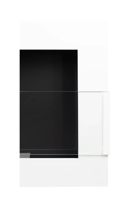 Biokominek 900x400 z szybą Biały Połysk
