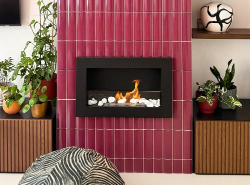 Biokominek 650x400 Slim Czarny z szybą