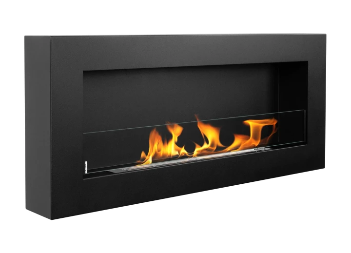 Biokominek Box 900x400 czarny z szybą