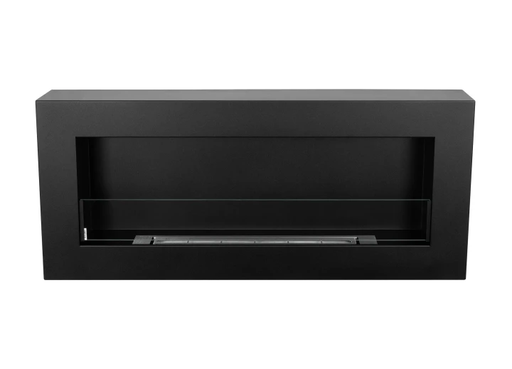 Biokominek Box 900x400 czarny z szybą