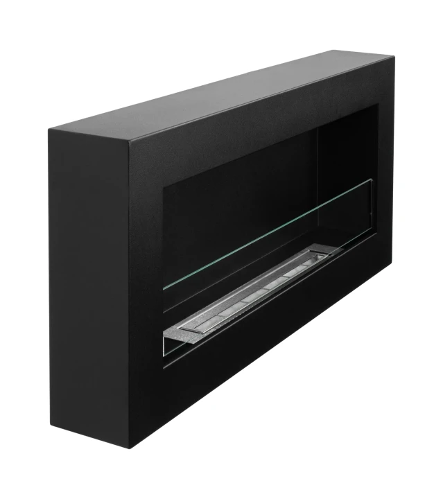 Biokominek Box 900x400 czarny z szybą