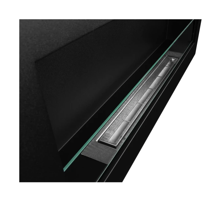 Biokominek Box 900x400 czarny z szybą