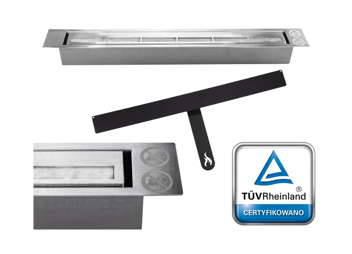 Biokominek Box 900x400 czarny z szybą