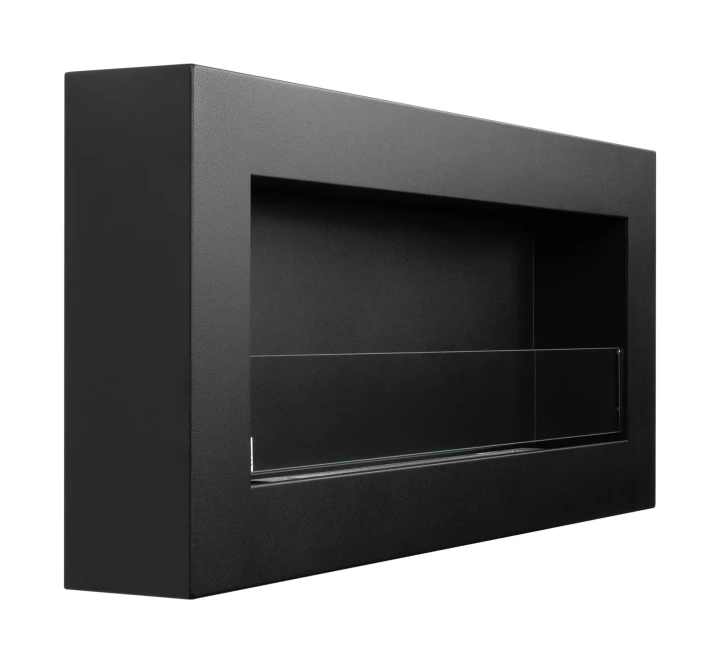 Biokominek Box 900x400 czarny z szybą