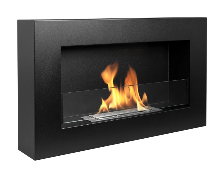 BIOKOMINEK BOX 650X400 czarny z szybą