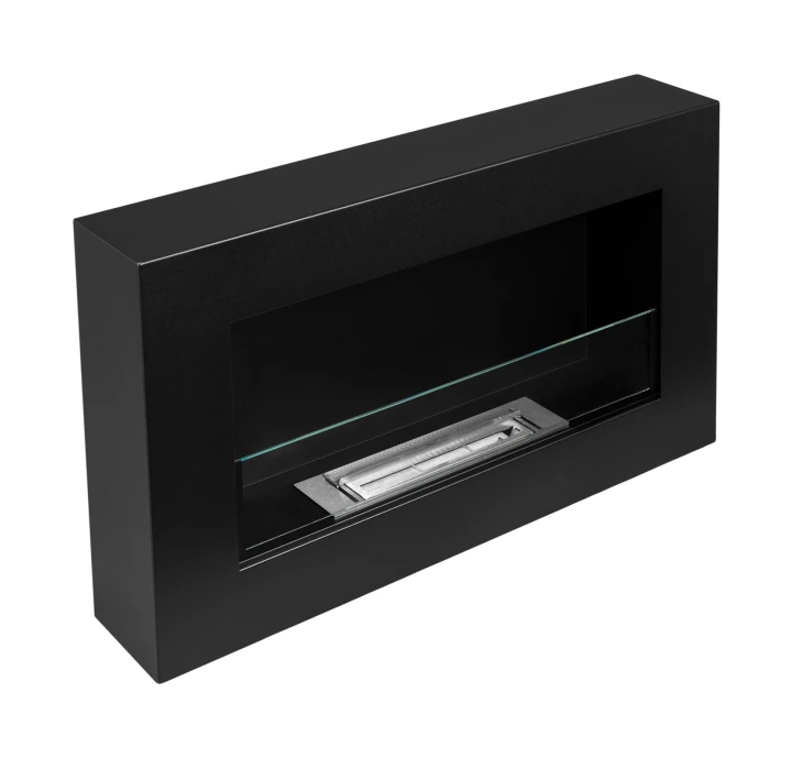 BIOKOMINEK BOX 650X400 czarny z szybą