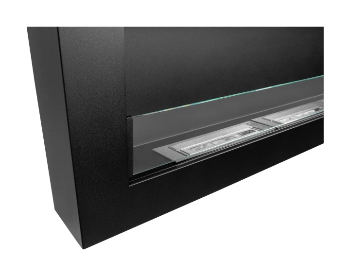 Biokominek wiszący z szybą 1200x400 Box czarny strukturalny mat