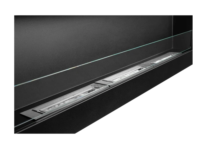 Biokominek wiszący z szybą 1200x400 Box czarny strukturalny mat