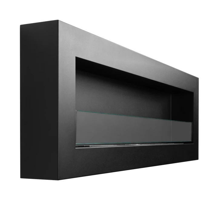Biokominek wiszący z szybą 1200x400 Box czarny strukturalny mat