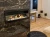 Biokominek wiszący z szybą 900x400 czarny połysk