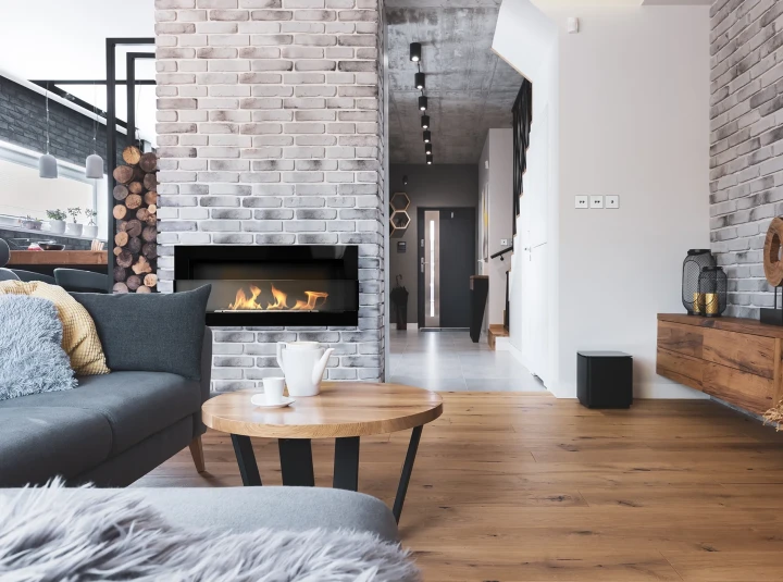 Biokominek wiszący z szybą 900x400 czarny połysk