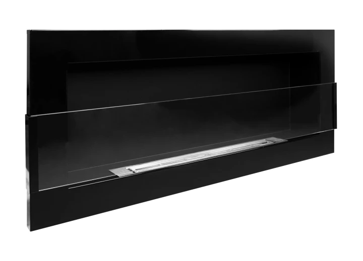 Biokominek wiszący z szybą 900x400 czarny połysk