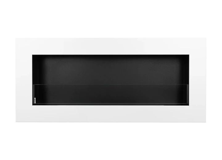 Biokominek wiszący z szybą 900x400 Box biały strukturalny mat