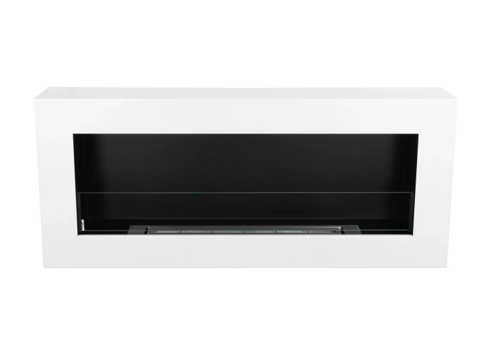 Biokominek wiszący z szybą 900x400 Box biały strukturalny mat