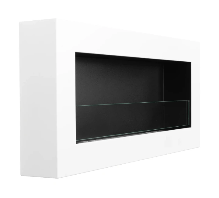 Biokominek wiszący z szybą 900x400 Box biały strukturalny mat
