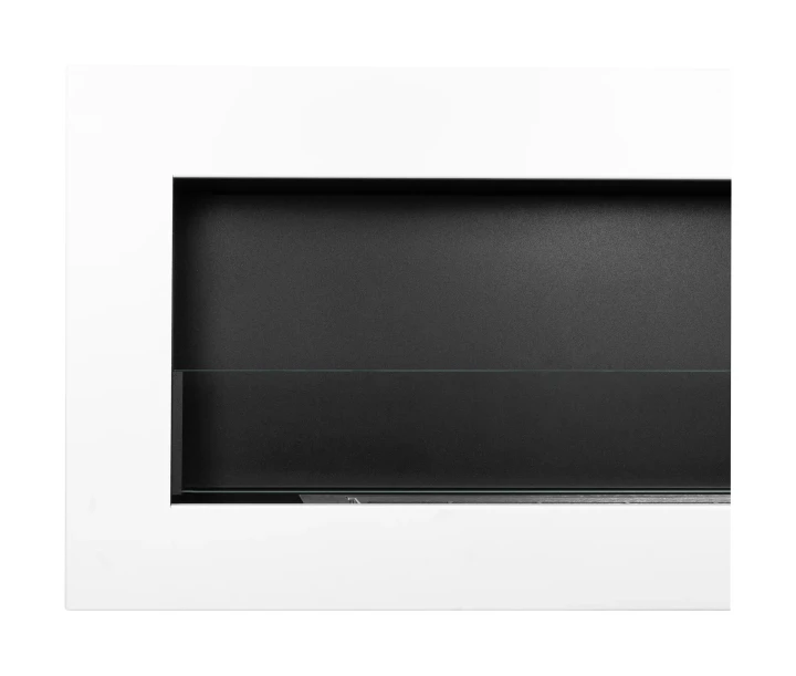 Biokominek wiszący z szybą 900x400 Box biały strukturalny mat