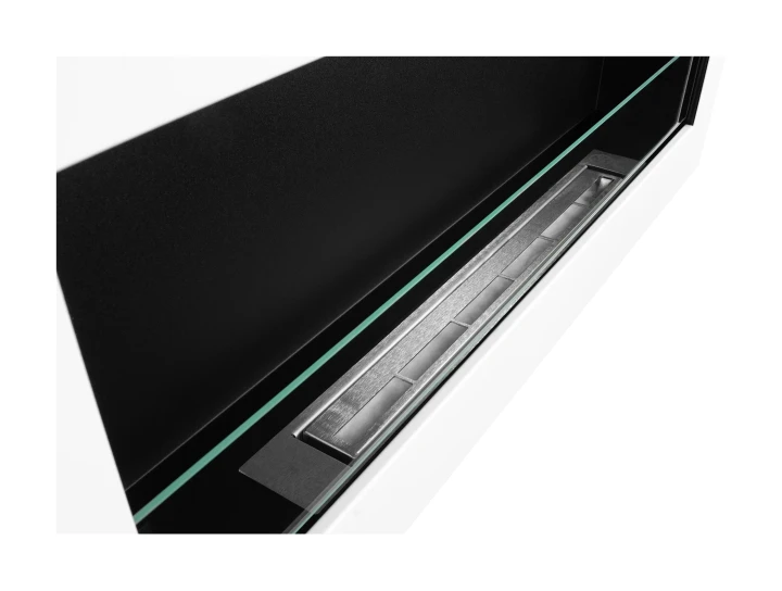 Biokominek wiszący z szybą 900x400 Box biały strukturalny mat
