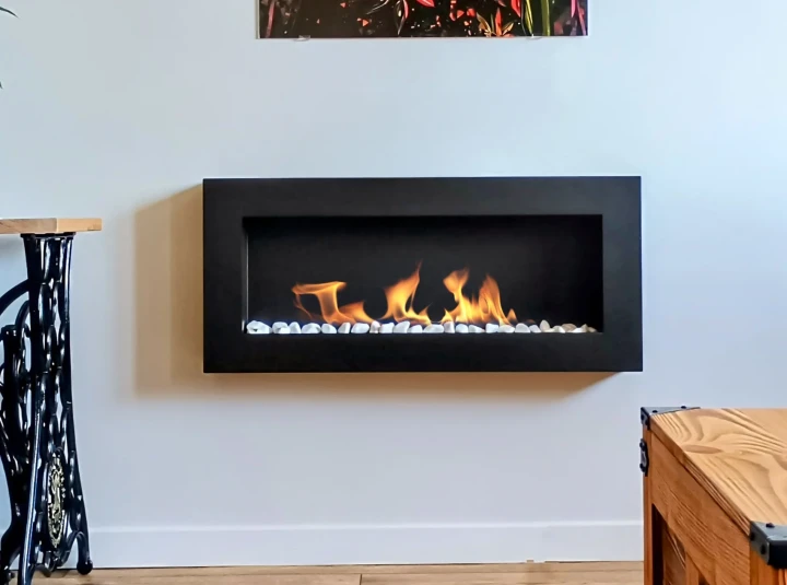 Biokominek wiszący 900x400 Box czarny strukturalny mat