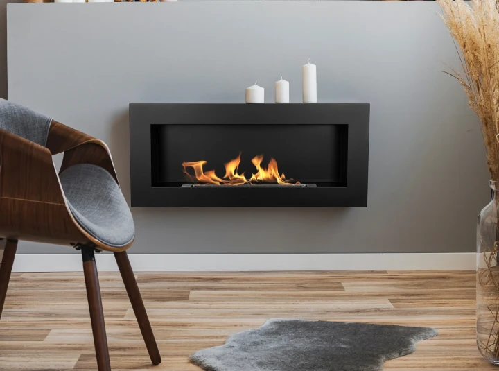 Biokominek wiszący 900x400 Box czarny strukturalny mat