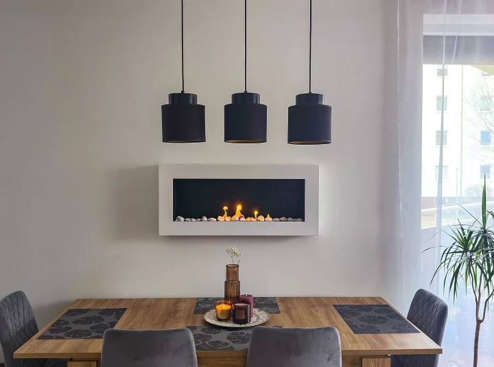 Biokominek wiszący 900x400 Box biały strukturalny mat