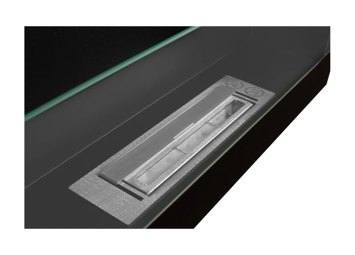 Biokominek wiszący z szybą 650x400 brąz strukturalny mat