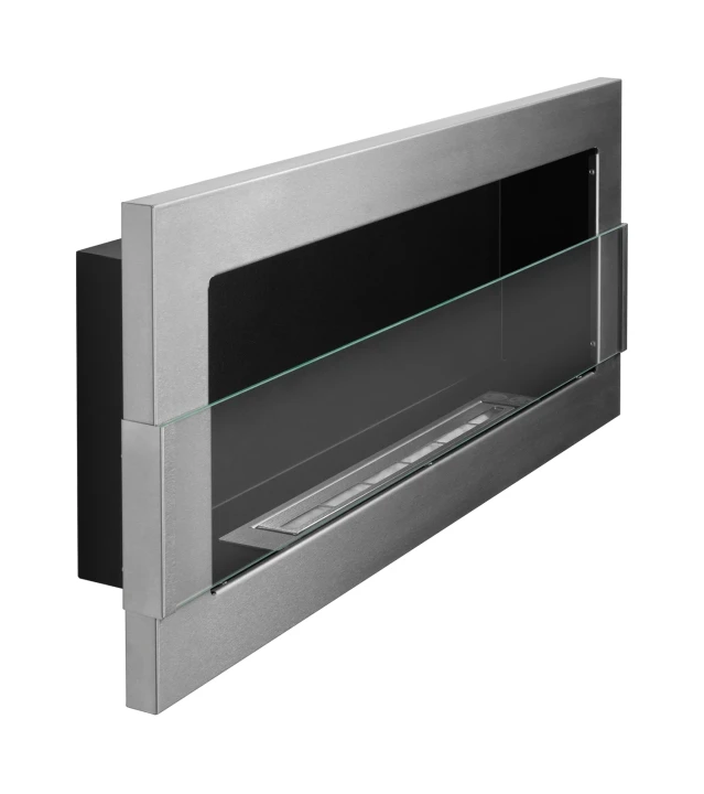 Biokominek wiszący z szybą 900x400 Inox