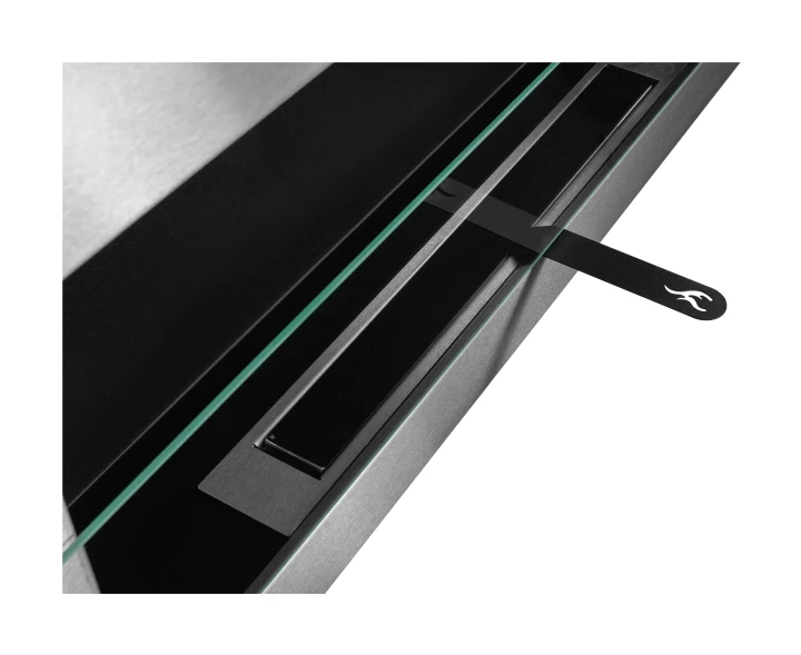 Biokominek wiszący z szybą 900x400 Inox
