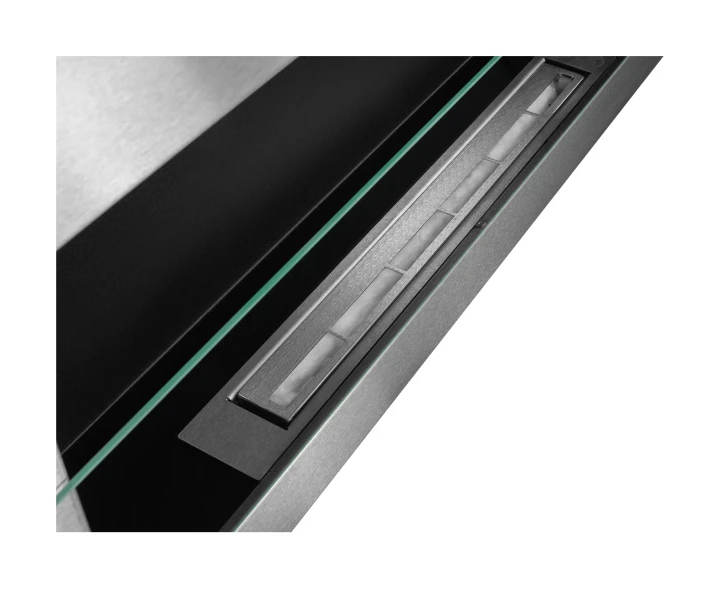 Biokominek wiszący z szybą 900x400 Inox
