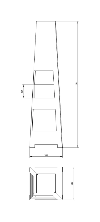 Biokominek wolnostojący Pyramid Garden czarny mat
